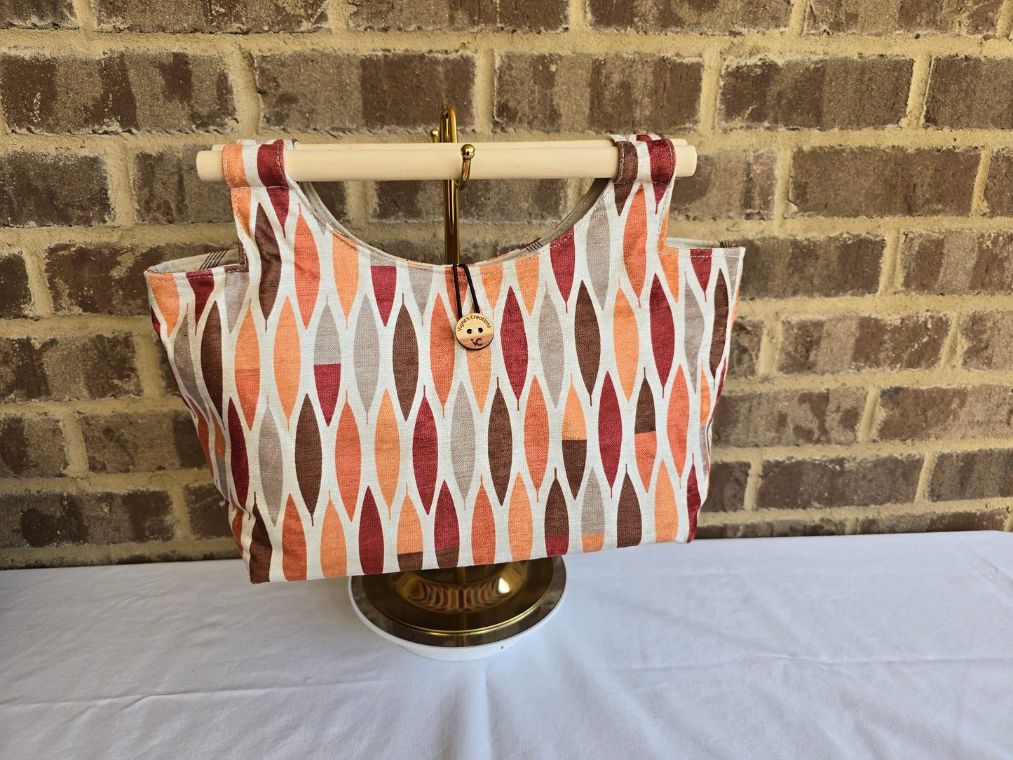 Boho bag with wood handle
