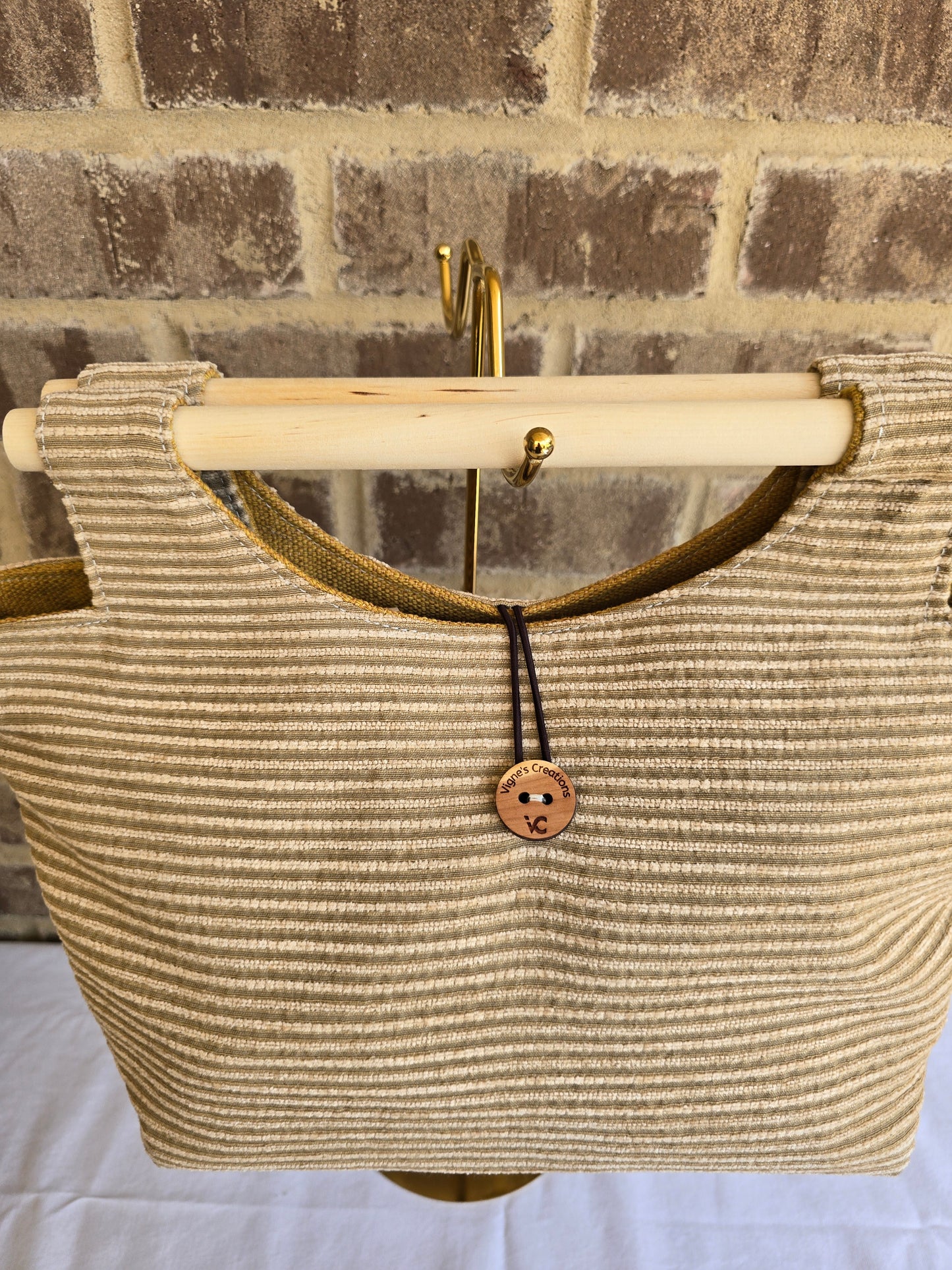 Boho bag with wood handle