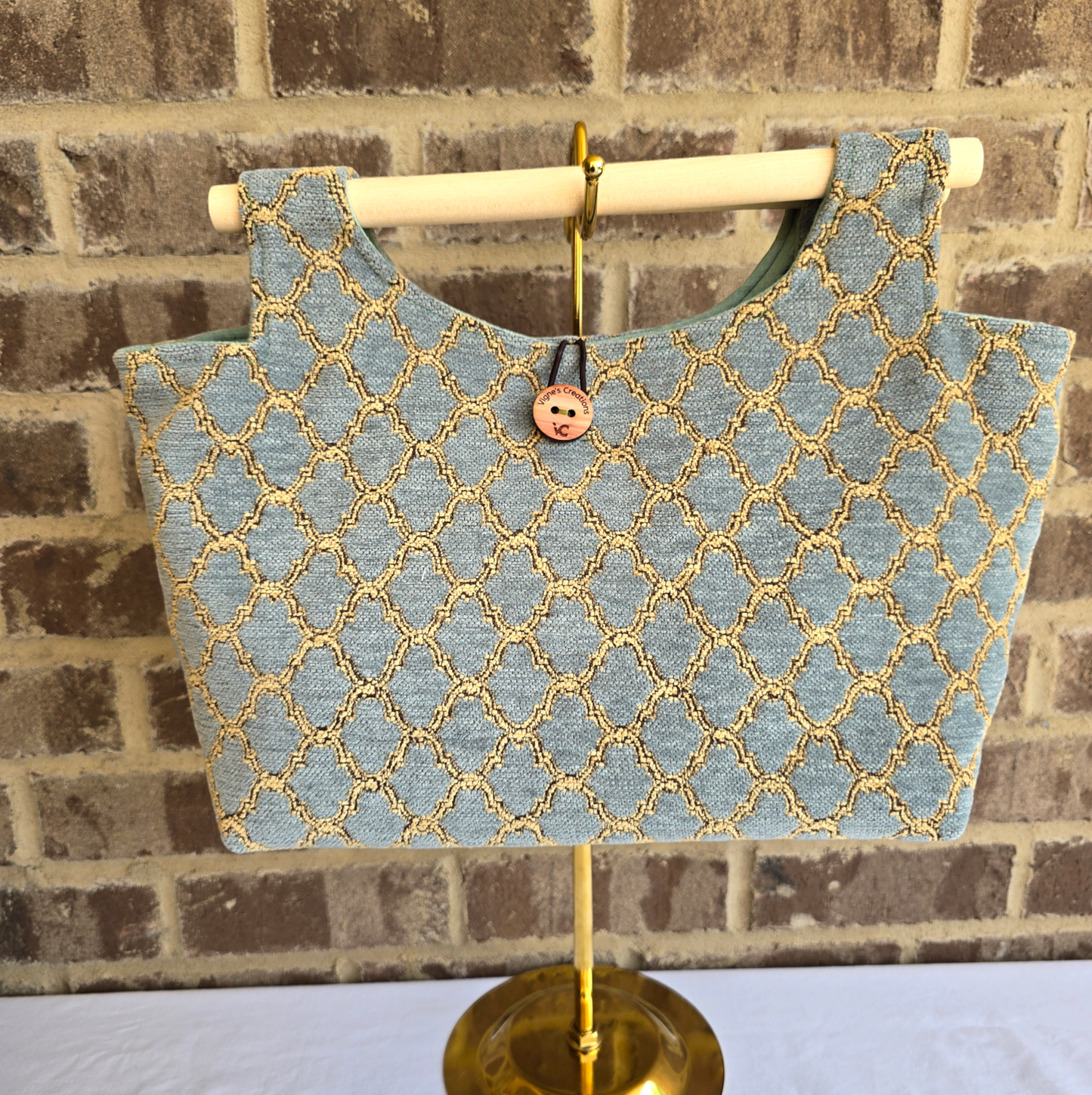 Boho bag with wood handle