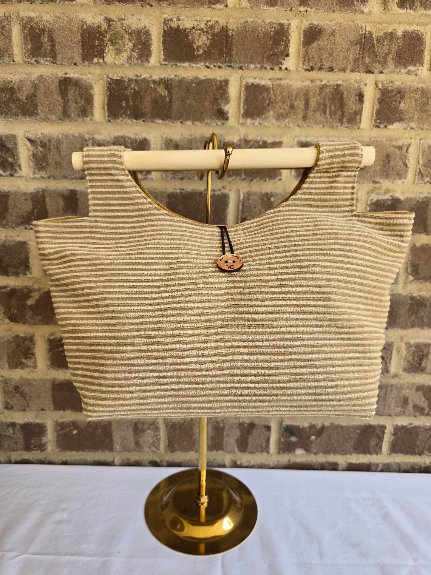 Boho bag with wood handle