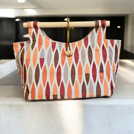 Boho bag with wood handle