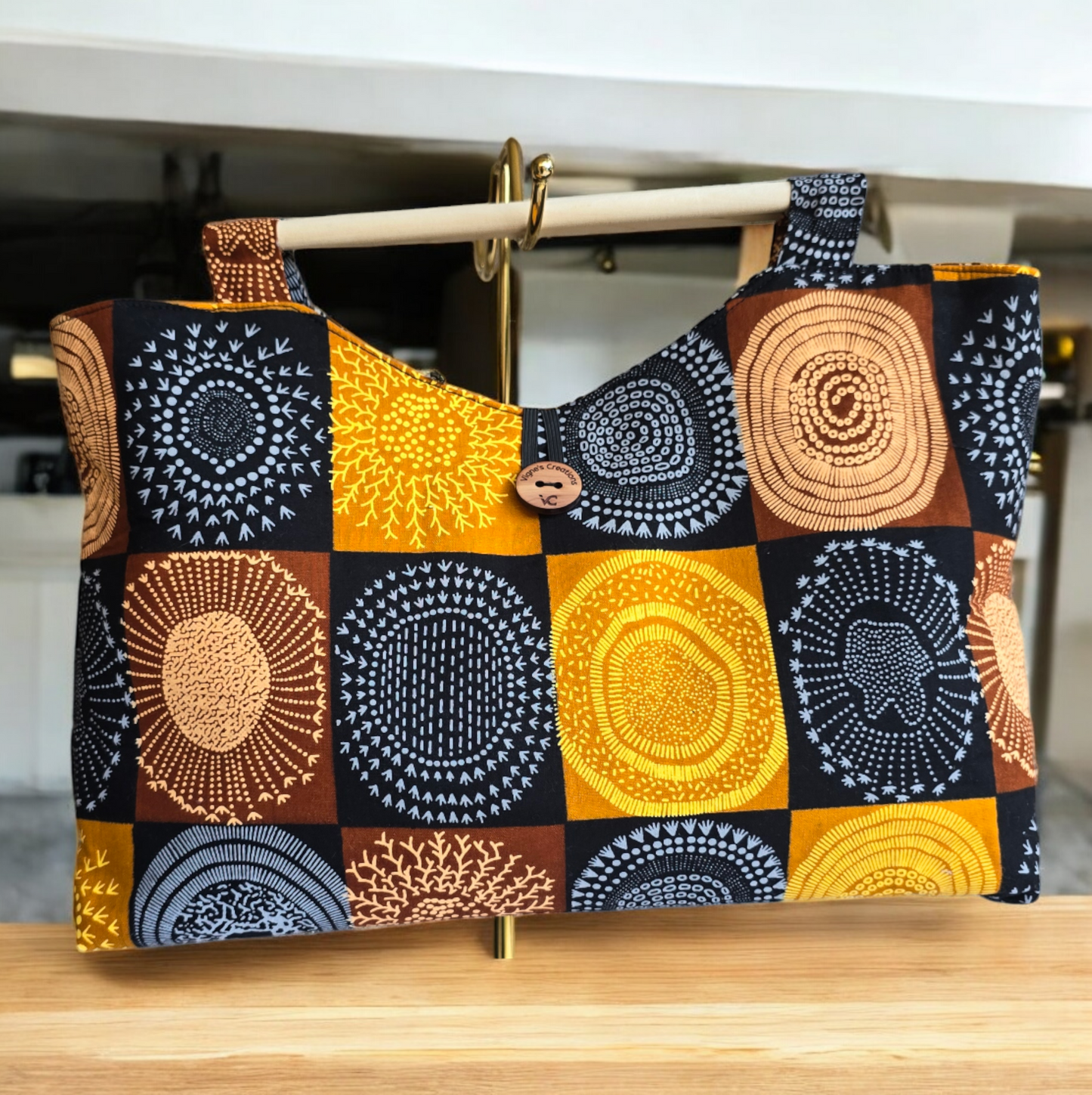 Large African fabric bag