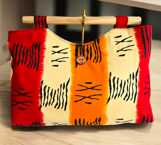 Large African fabric bag
