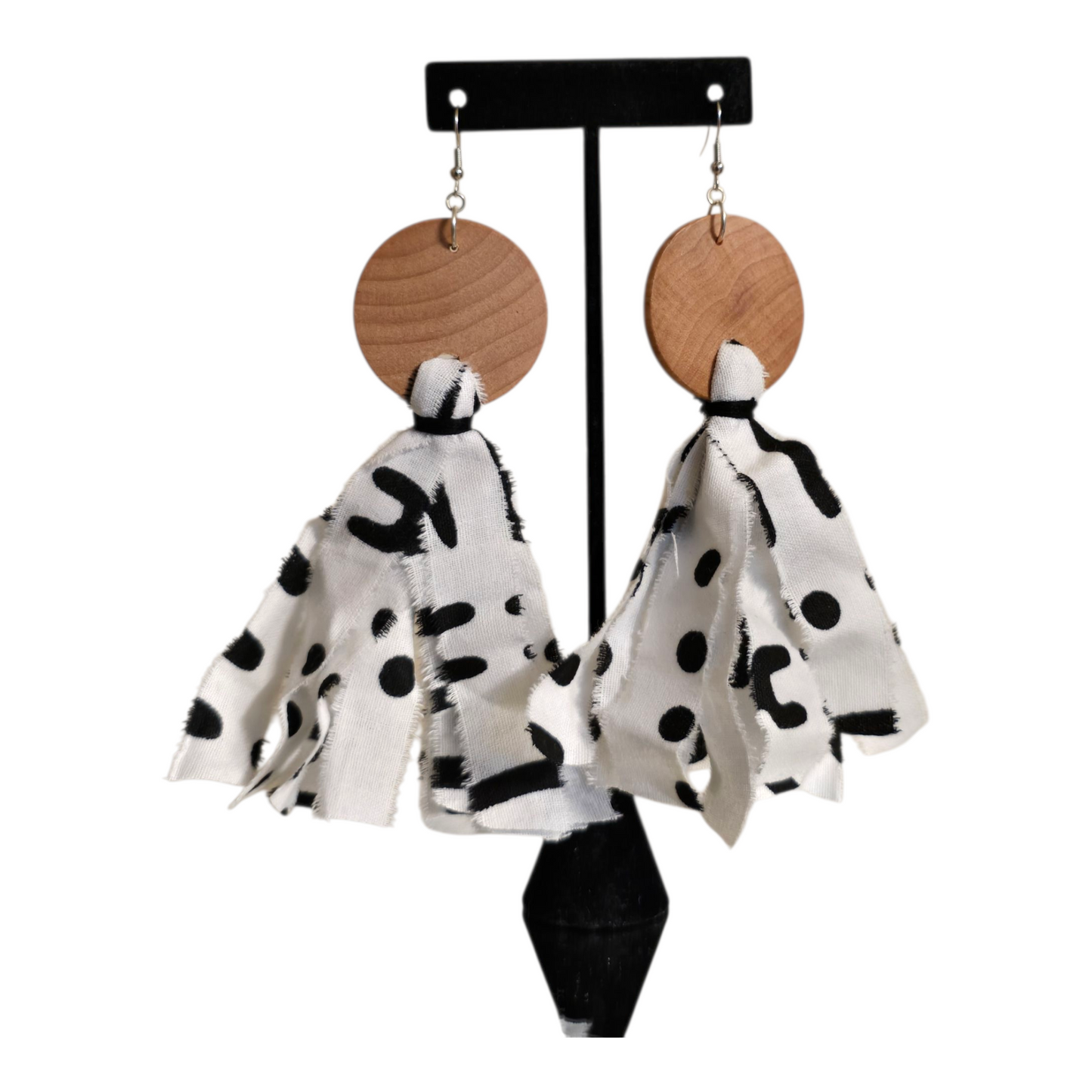 Wood Tassel earrings