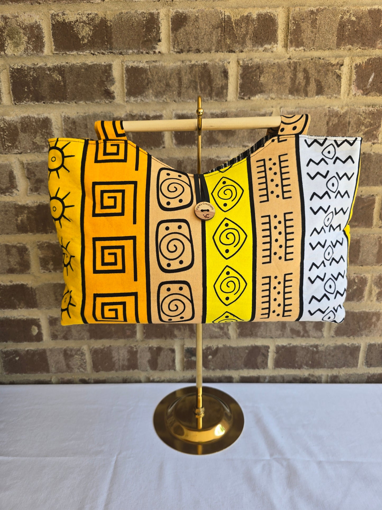 Large African fabric bag