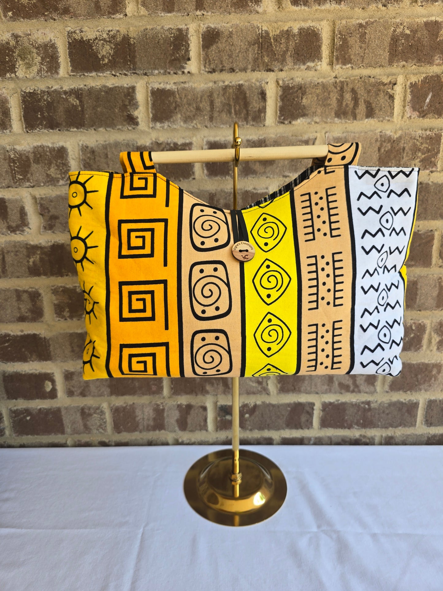 Large African fabric bag