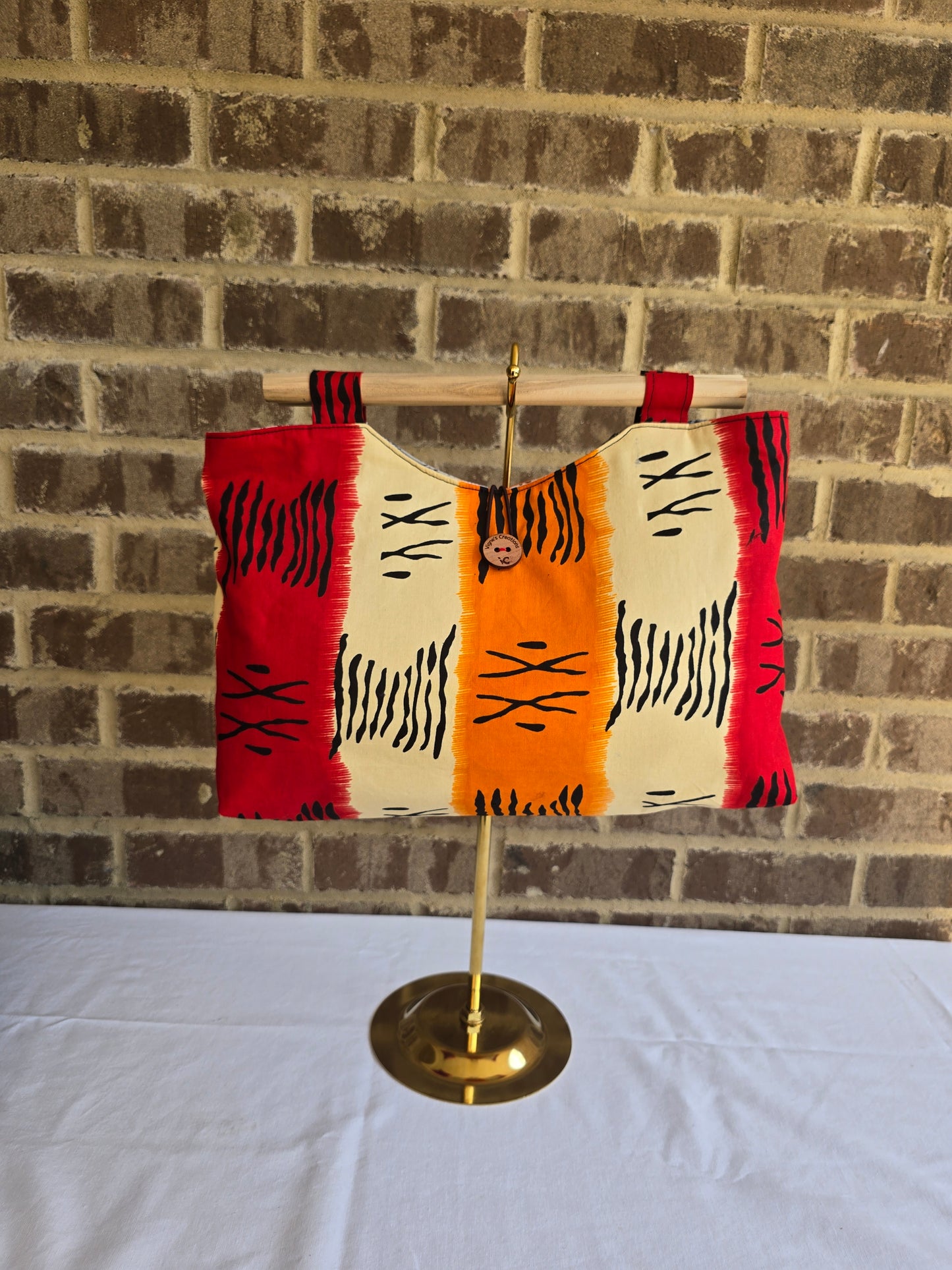 Large African fabric bag