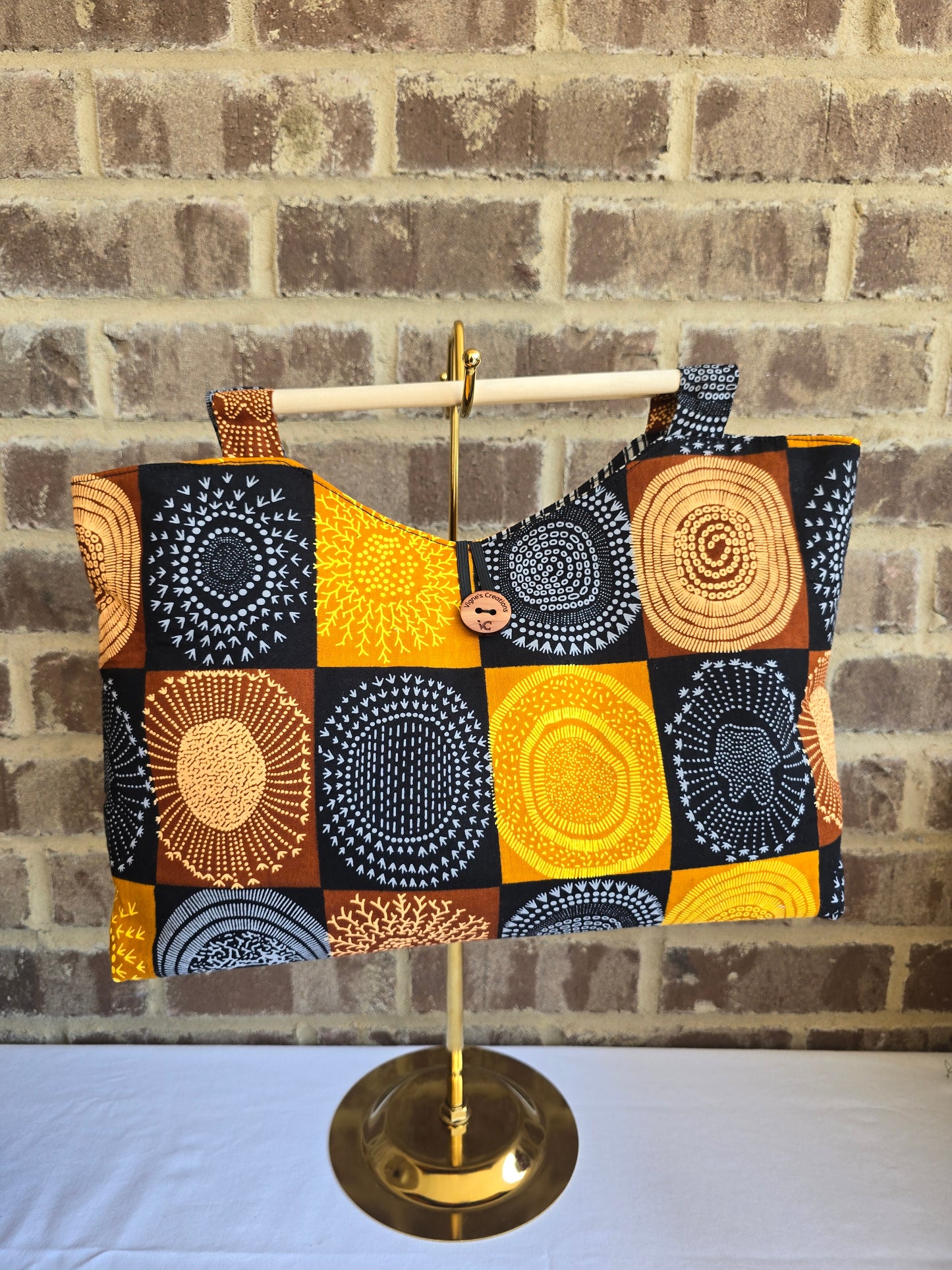 Large African fabric bag